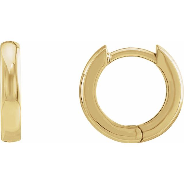 18K Yellow Gold 12 mm Hinged Hoop Earring