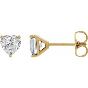 14K Yellow Gold 1 1/2 CT Heart Lab-Grown Diamond Cocktail-Style Earrings - 88993:LG164:P