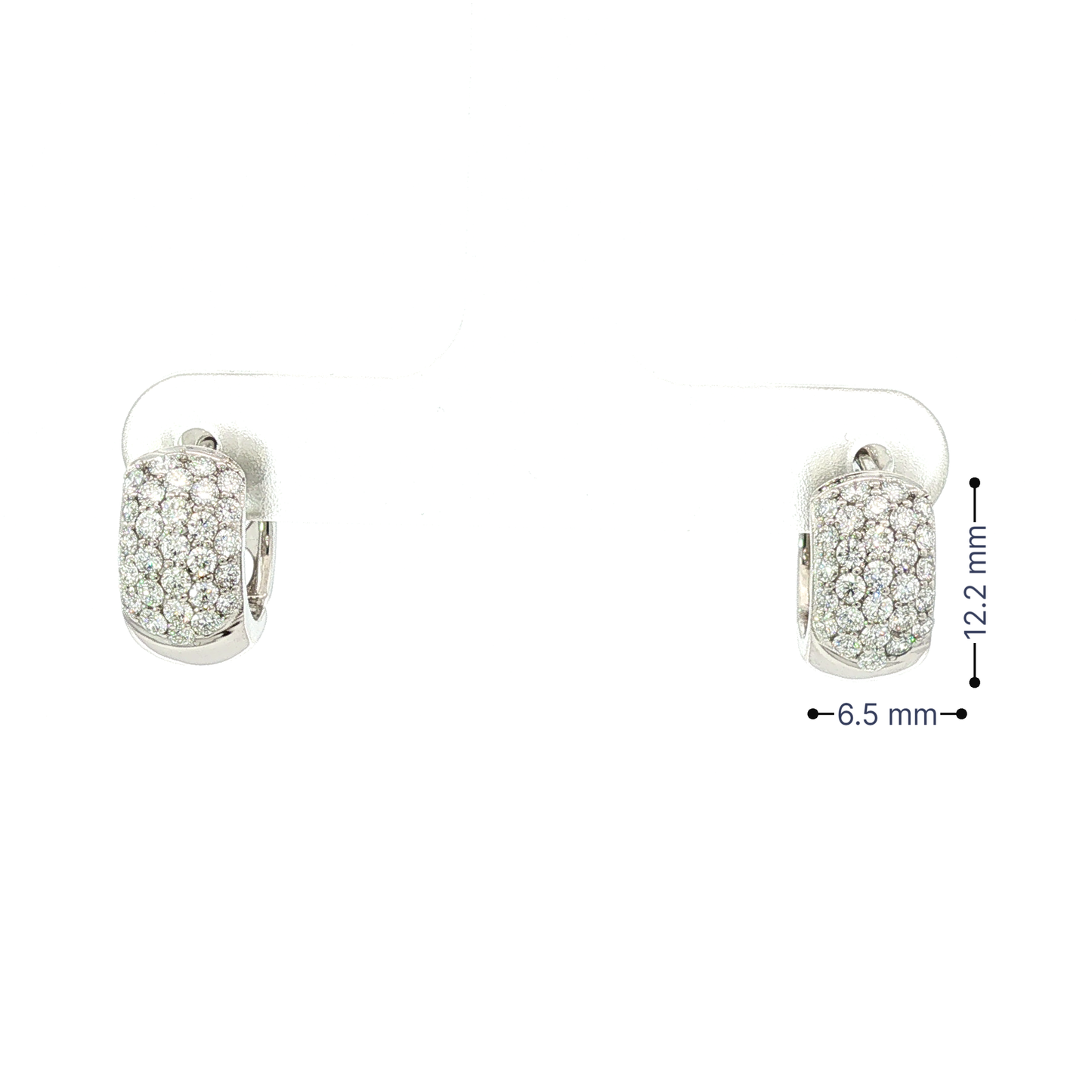 Diamond Pavé Wide Huggy Hoop Earrings in 14K White Gold