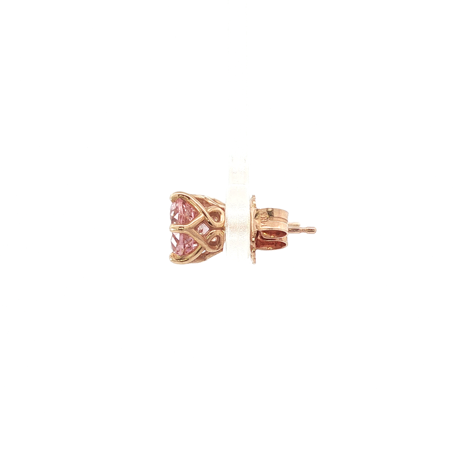 Rose Gold Morganite Solitaire Stud Earrings
