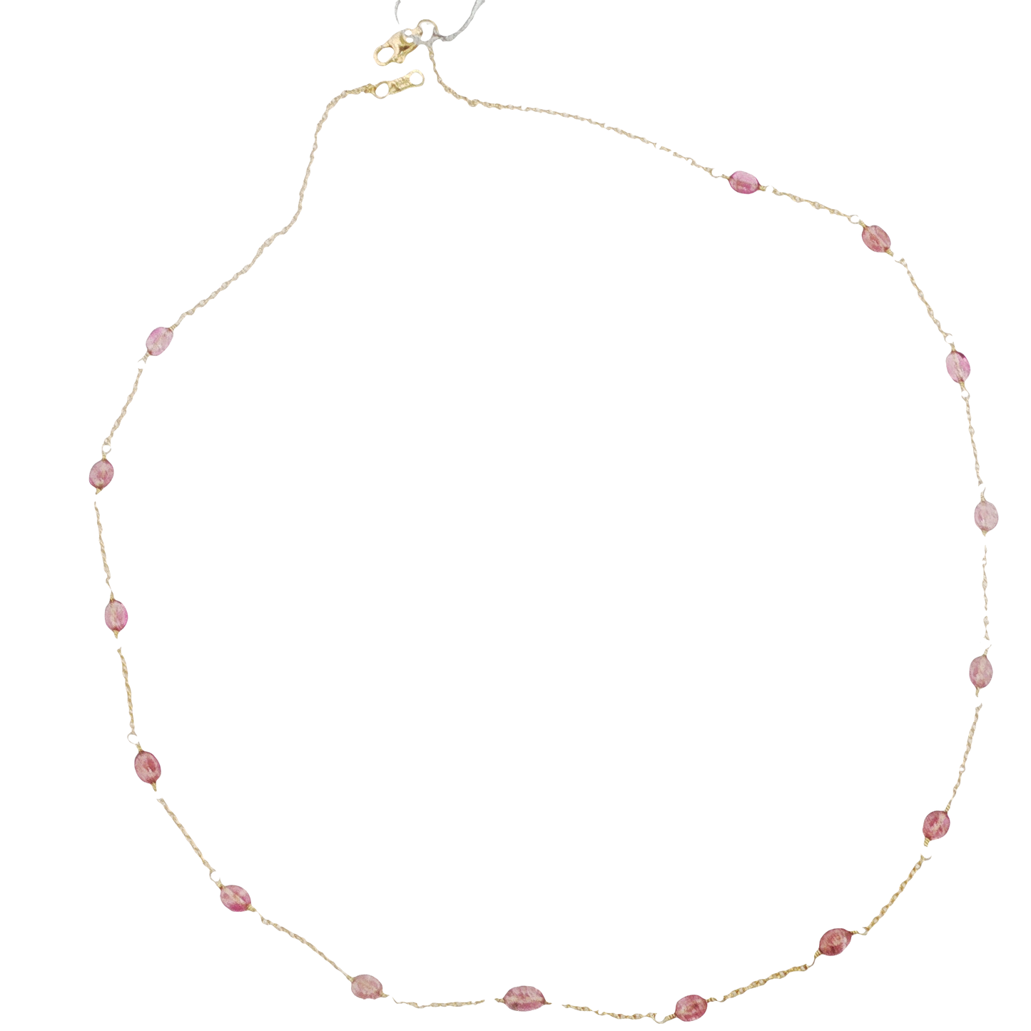 Pink tourmaline station necklace