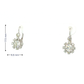 Diamond Floral Halo Drop Earrings in White Gold