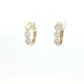 Three-Stone Diamond Hoop Earrings in Yellow Gold