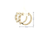 Three-Stone Diamond Hoop Earrings in Yellow Gold