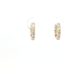 Diamond Lined petite huggy Hoop Earrings in Yellow Gold