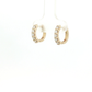 Diamond Lined petite huggy Hoop Earrings in Yellow Gold