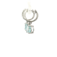 Oval Aquamarine Diamond Accent Drop Earrings in White Gold