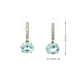 Oval Aquamarine Diamond Accent Drop Earrings in White Gold