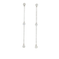 White Gold Bezel-Set Diamond Dangle Chain Earrings