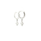 Diamond Kite Dangle Hoop Earrings in White Gold