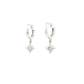 Diamond Kite Dangle Hoop Earrings in White Gold