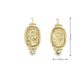 Yellow Gold Portrait Drop Earrings with Blue Topaz