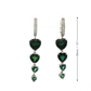 White Gold Graduated Heart shaped Tourmaline Drop Earrings
