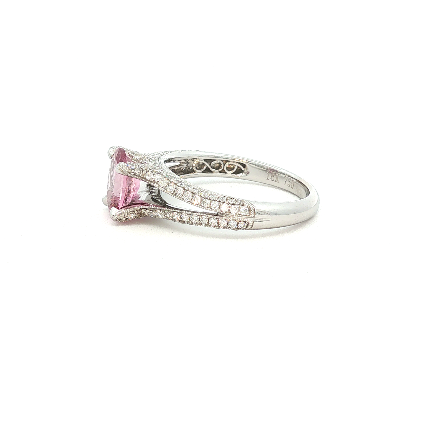 Oval Tourmaline Split-Shank Solitaire Ring in White Gold