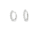 Diamond Huggie Hoop Earrings in White Gold