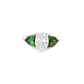 Oval Three-Stone Ring with Trillion Green Tourmalines in White Gold