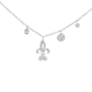 Diamond Fleur-de-Lis Charm Necklace in White Gold