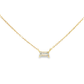 0.30ct Baguette Diamond Solitaire Necklace in Yellow Gold