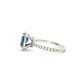 Royal Blue Sapphire and Diamond Halo Ring in White Gold