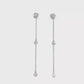 White Gold Bezel-Set Diamond Dangle Chain Earrings