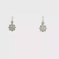 Diamond Floral Halo Drop Earrings in White Gold