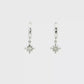 Diamond Kite Dangle Hoop Earrings in White Gold