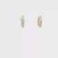 Diamond Lined petite huggy Hoop Earrings in Yellow Gold