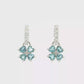 Aquamarine Heart Clover Drop Earrings in White Gold