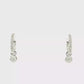 White Gold Diamond Huggie Drop Earrings
