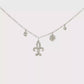 Diamond Fleur-de-Lis Charm Necklace in White Gold