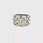 Diamond Brick Pattern Wide Band Ring in White Gold