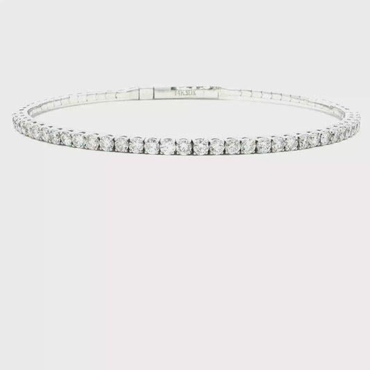 Flexible Diamond Tennis Bracelet in White Gold