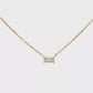0.30ct Baguette Diamond Solitaire Necklace in Yellow Gold