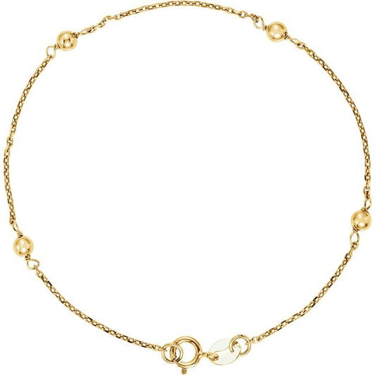 14K Yellow Youth Station 6" Bracelet