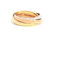 Tri-Color Interlocking Rolling Band Ring in Gold